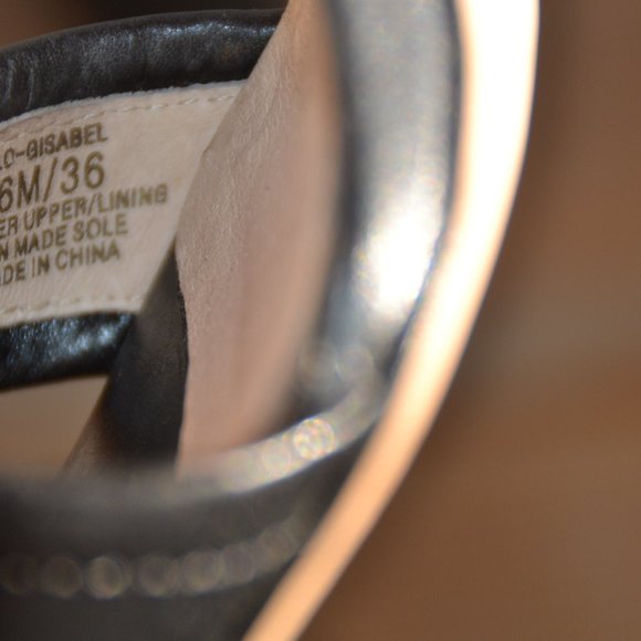 Louise Et Cie 'Gisabel' Leather Ankle Strap Sandal BLACK Zipper US 6M EU 36 - Picture 8 of 8